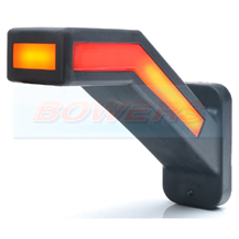 WAS W168.6DD 12v/24v Left Hand Red White Amber Neon LED End Outline Stalk Marker Light Lamp With Dynamic Indicator Progressive Sequential Indicator